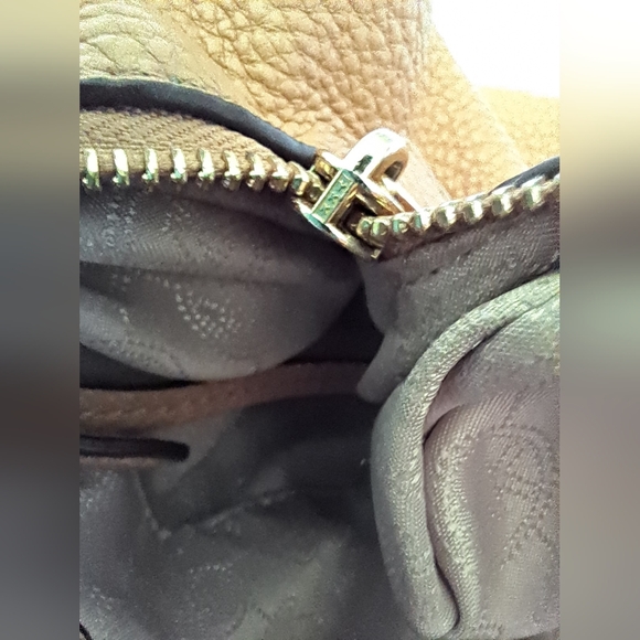 Michael Kors Caramel Colored Fulton Large Leather Shoulder Bag - Picture 13 of 16